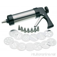 HuiJia Stainless Steel Biscuit Press Cookie Gun Set with 13 Discs and 8 Icing Tips - B01DU0CK36